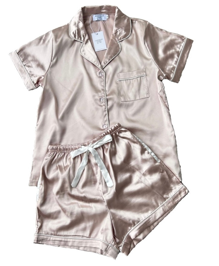 Women’s satin short set - Beige